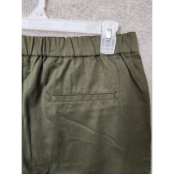 Banana Republic All Day Pant Womens L Tall Olive Green Elastic Waist Tencel - Picture 7 of 10